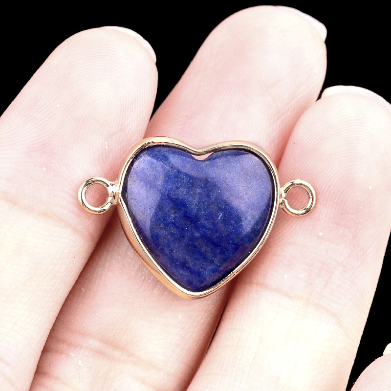 28:Blue aventurine double hanging (gold)