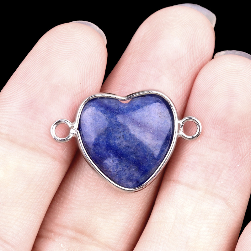 48:Blue aventurine double hanging (silver)