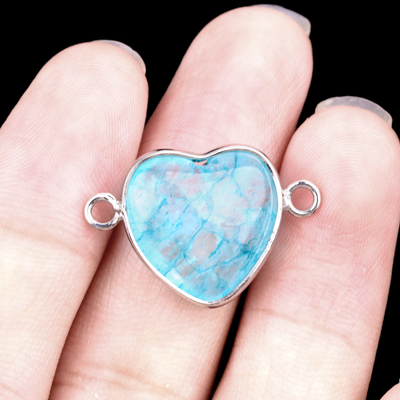 50:White crystal plus color (blue) double hanging (silver)