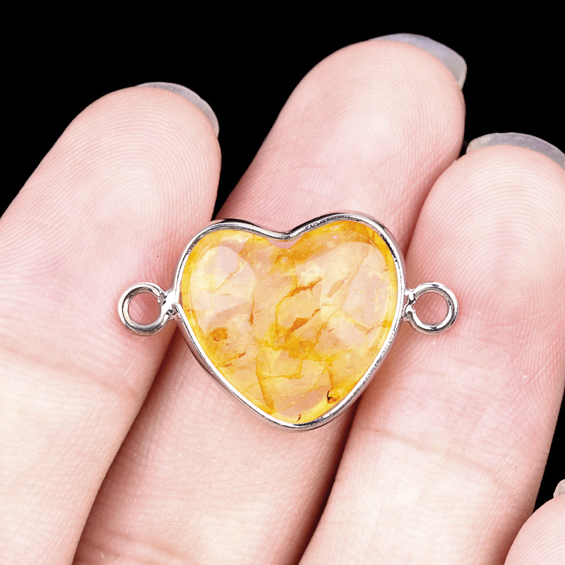 51:White crystal plus color (yellow) double hanging (silver)