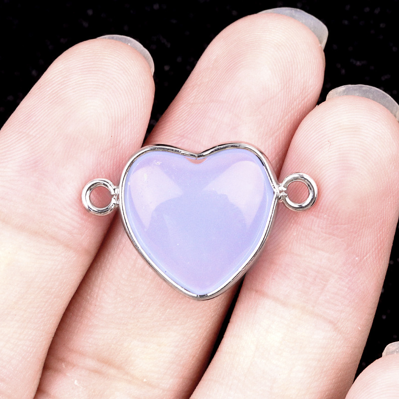 53:Aquamarine (artificial) double hanging (silver)