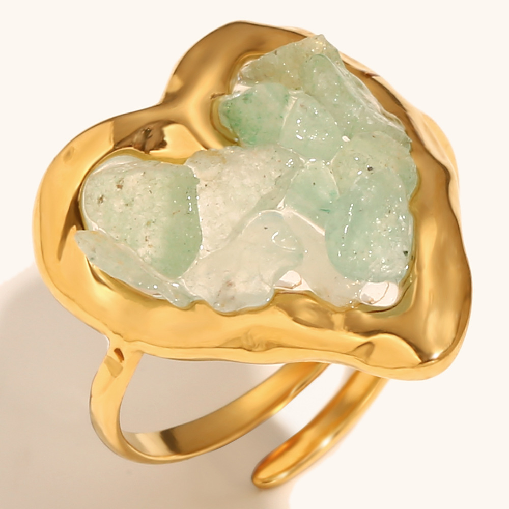 2:Tianhe gravel bonded love open ring-gold