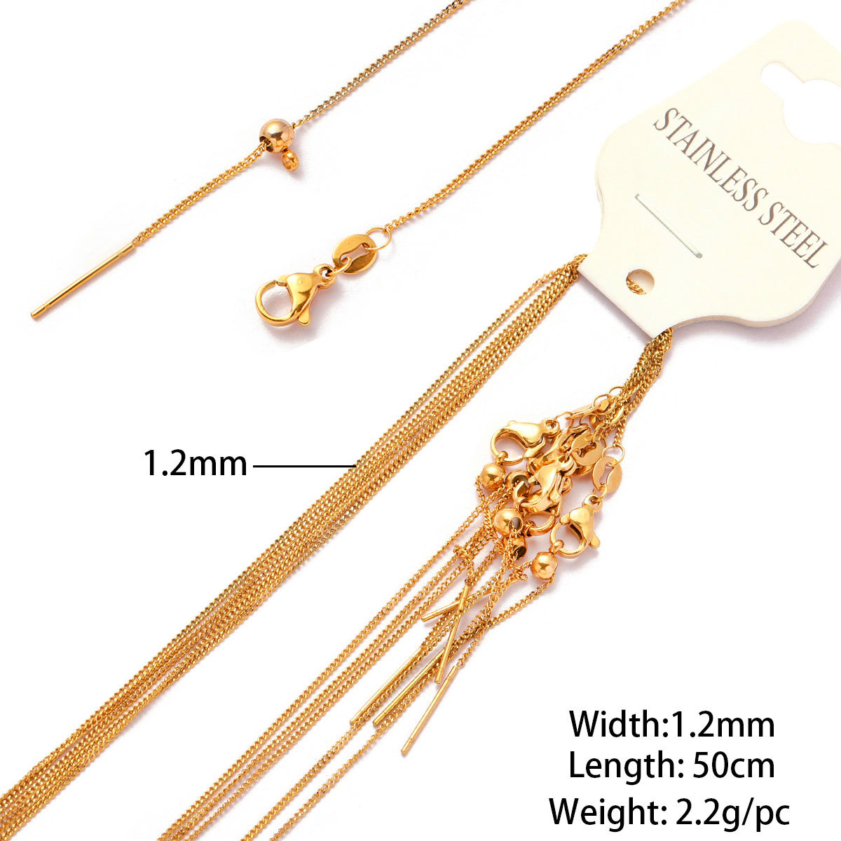 03 side grinding universal chain gold