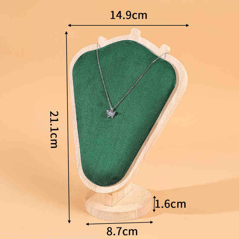 8:Goat corner necklace holder green small