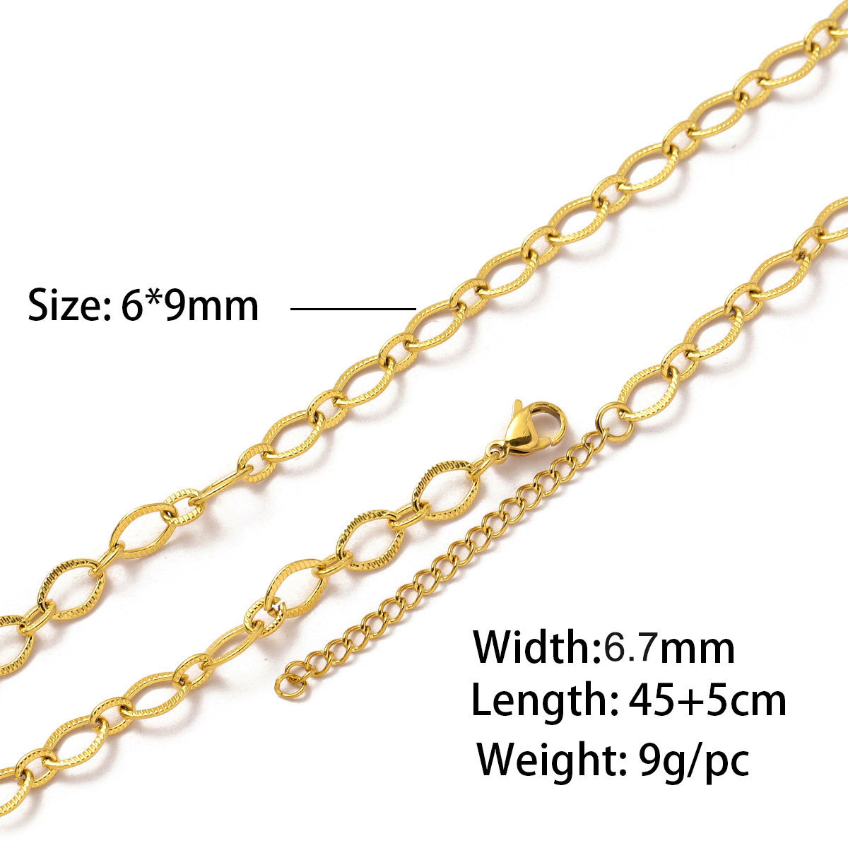 4:1.0 cat eye cross embossed gold 45 and 5cm