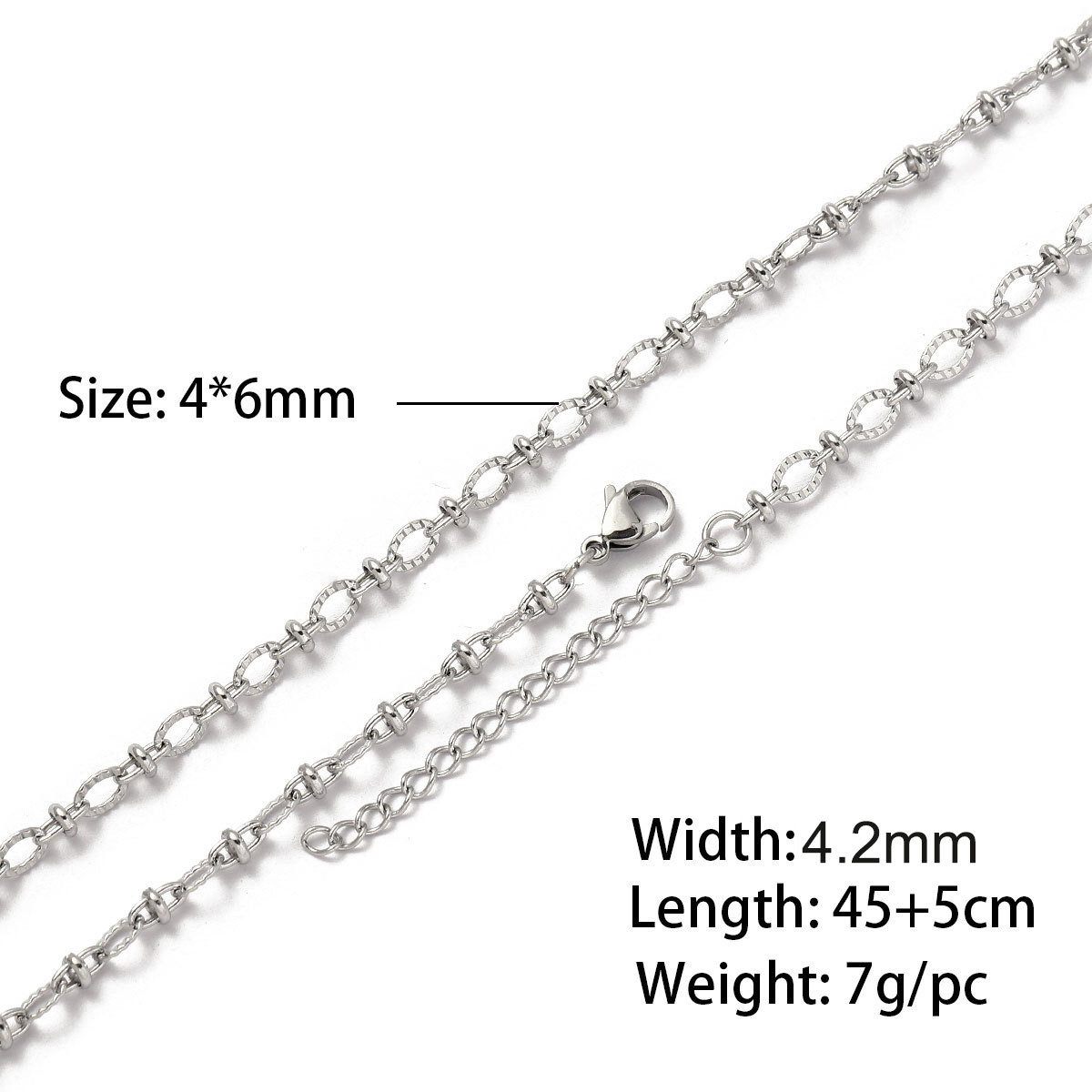 9:0.8 cross embossed ky clip beads 45 and 5cm