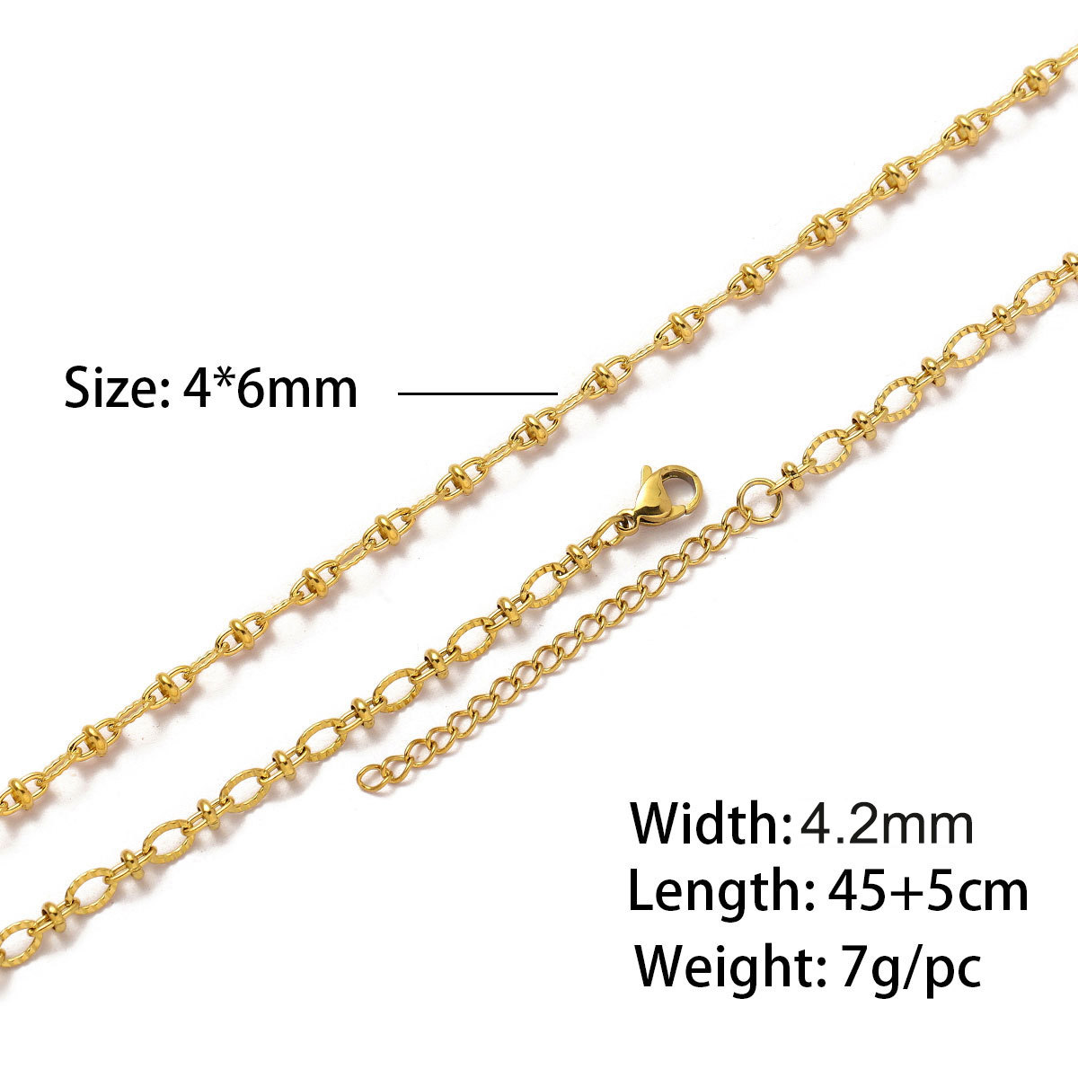 10:0.8 cross embossed ky clip beads gold 45 and 5cm