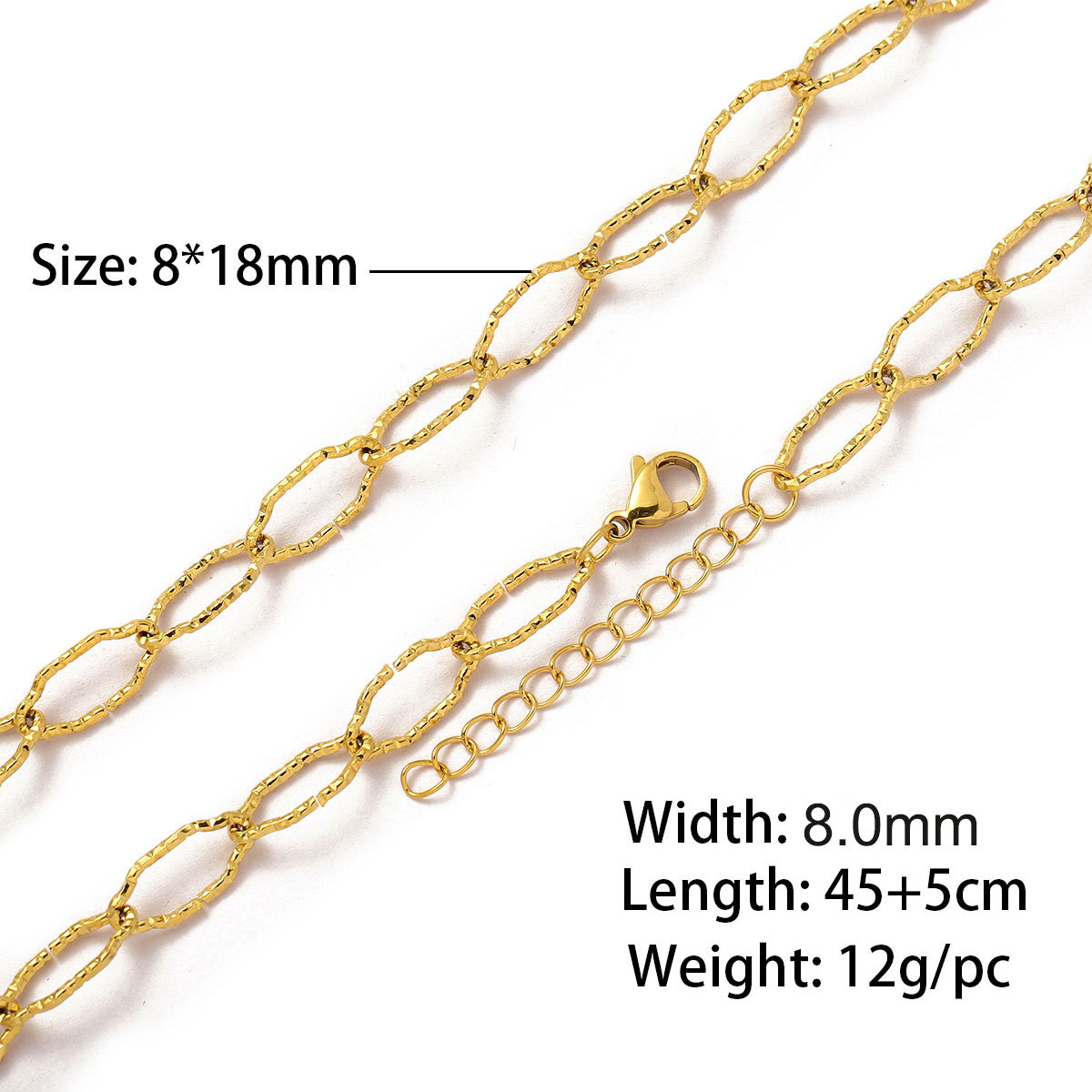 14:1.4 batches of flower kidney bean flower-shaped chain gold 45 and 5cm