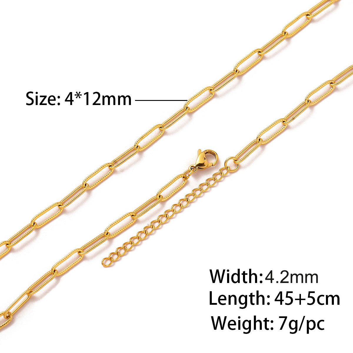 20:1x4x12 long flat embossed gold 45 and 5cm