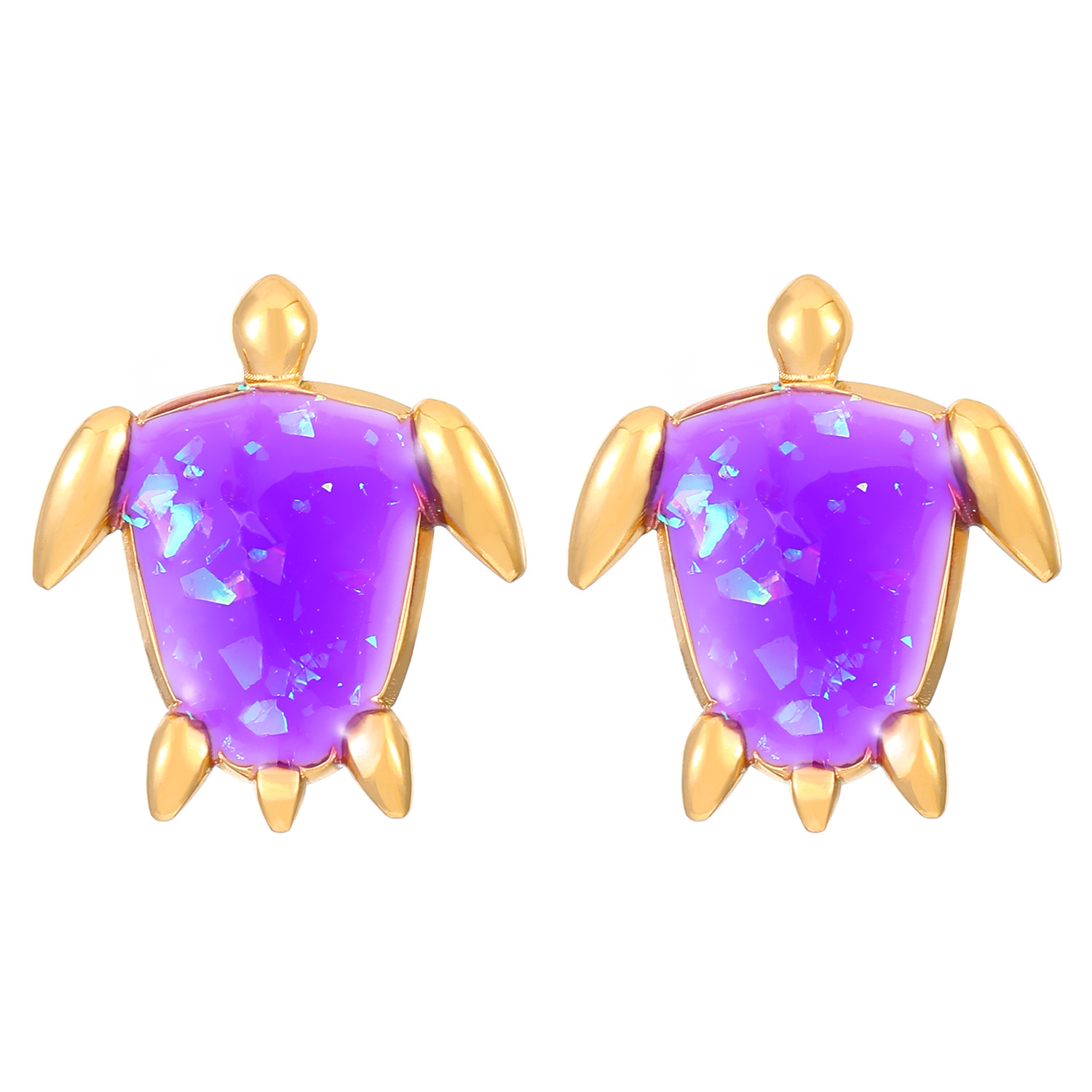 1:01 18k real gold purple turtle z-054