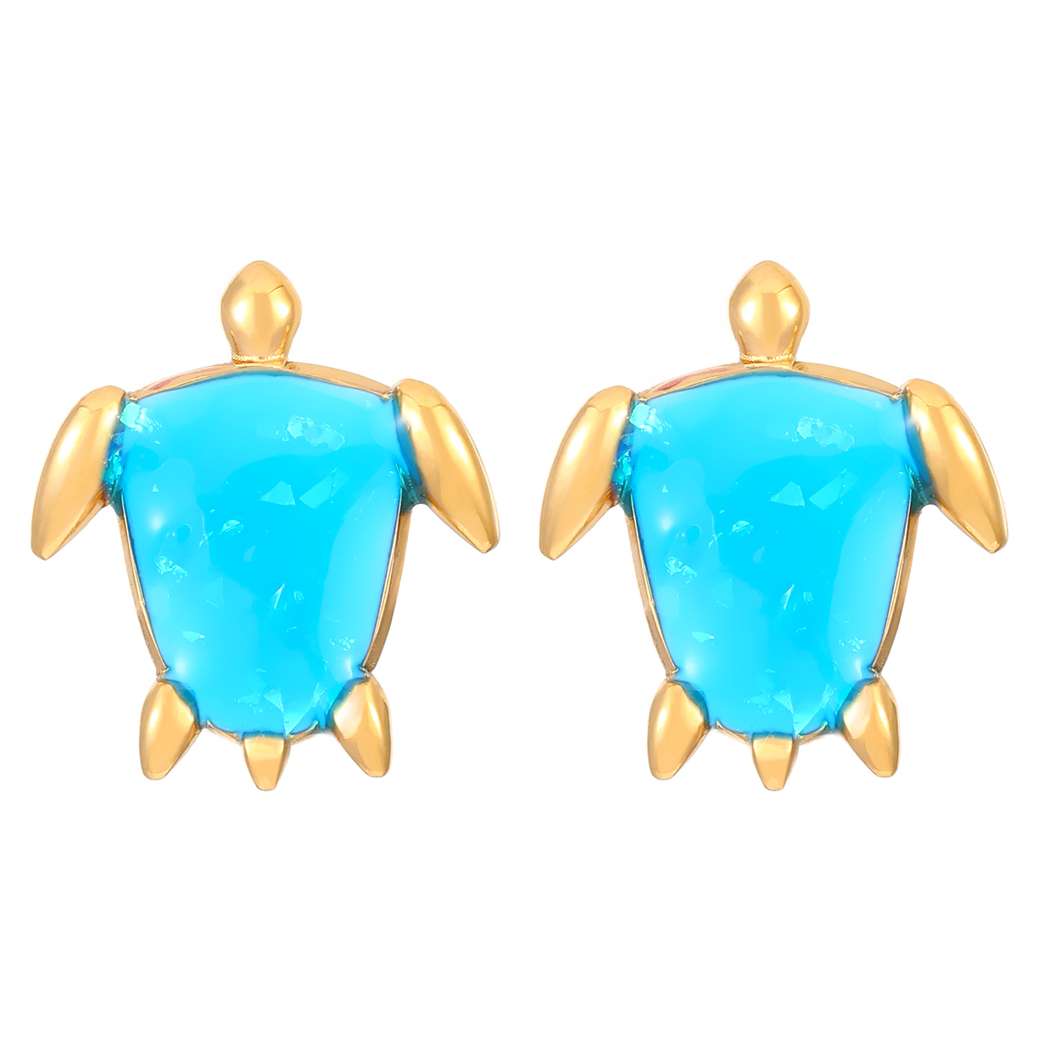 2:02 18k real gold blue turtle z-055