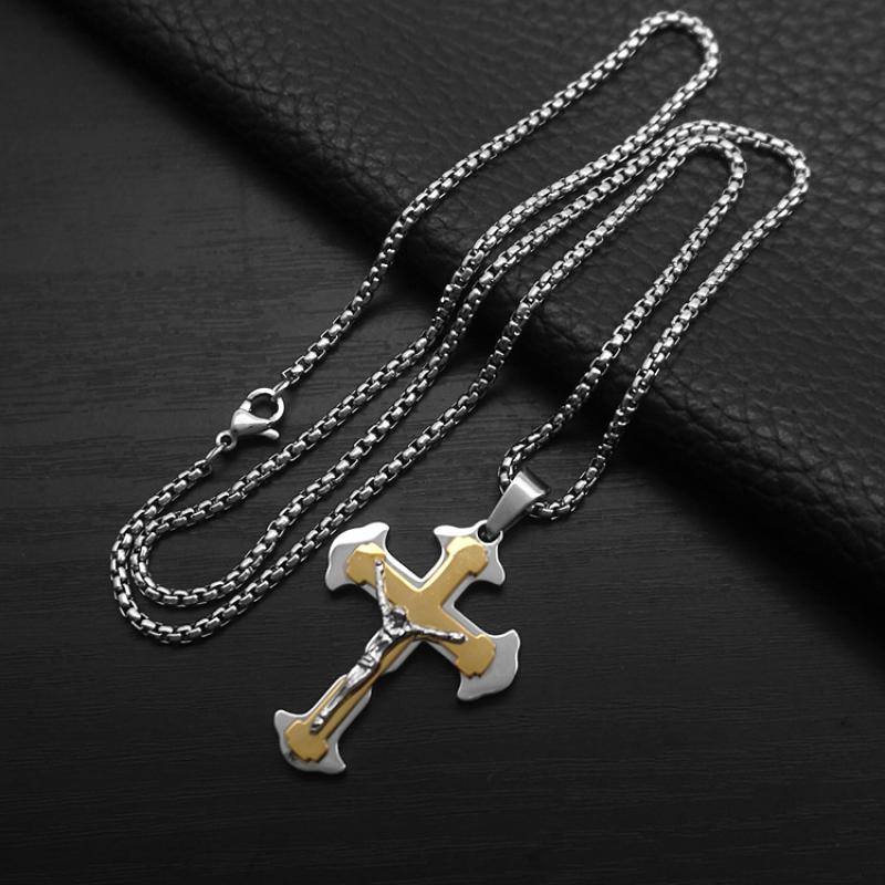 Glossy gold with 2mm55cm steel color square pearl