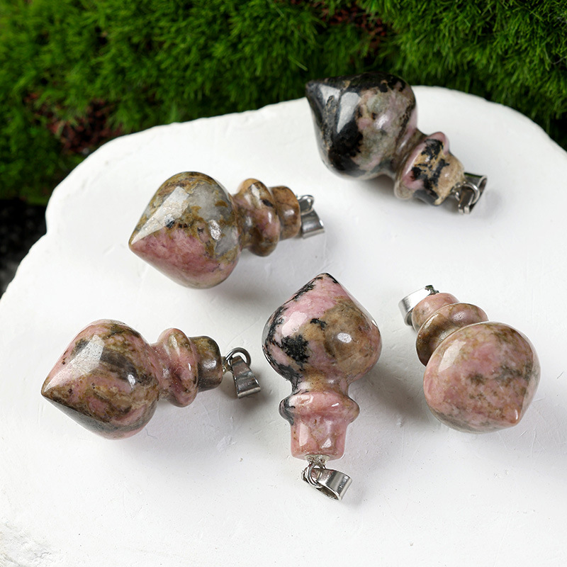 A black line red stone pendant