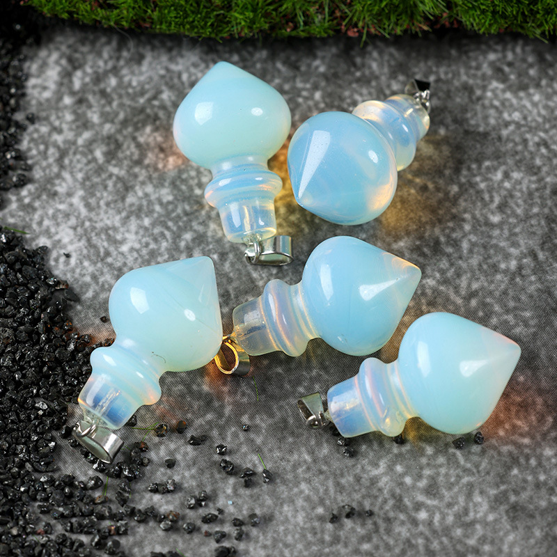 One opal pendant (artificially composed)