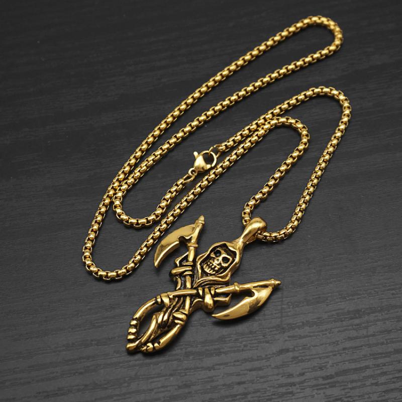 4:Gold with 60cm square pearl chain