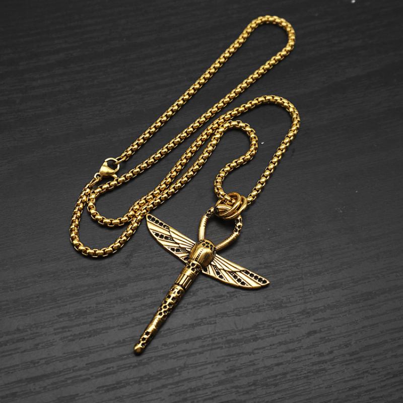 Gold with 60cm square pearl chain