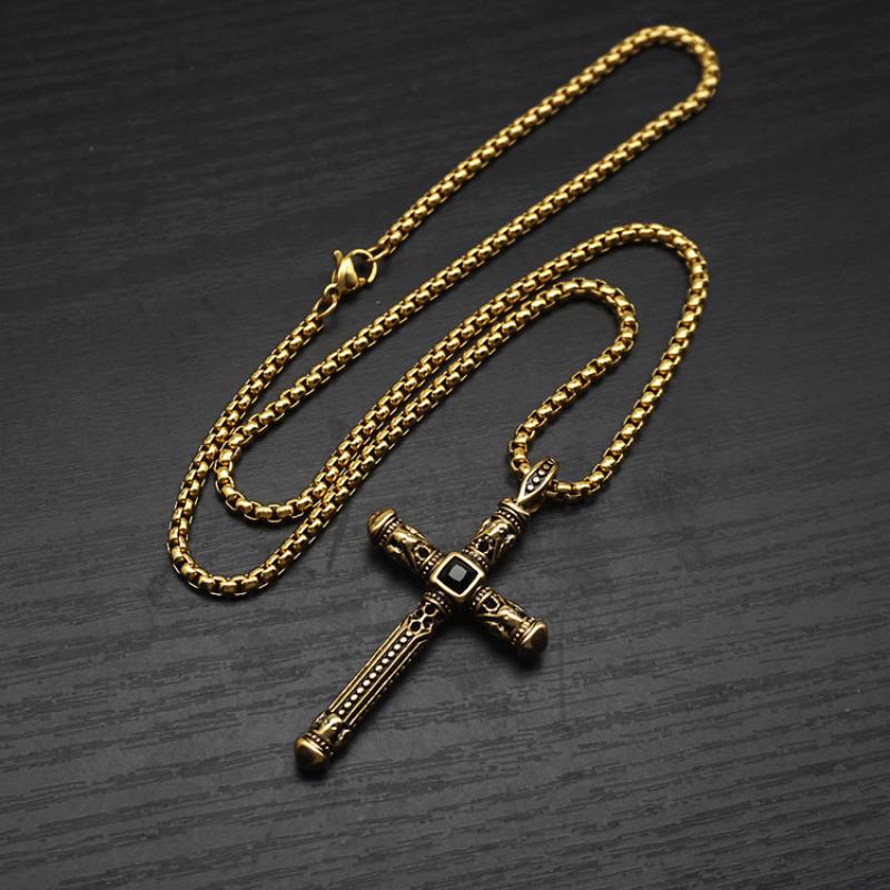 4:Gold with 60cm square pearl chain