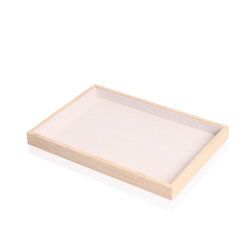 4:Solid Wood Large Empty beige Velvet