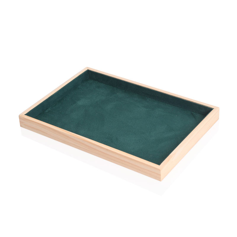 6:Solid Wood Large Empty Plate Dark Green
