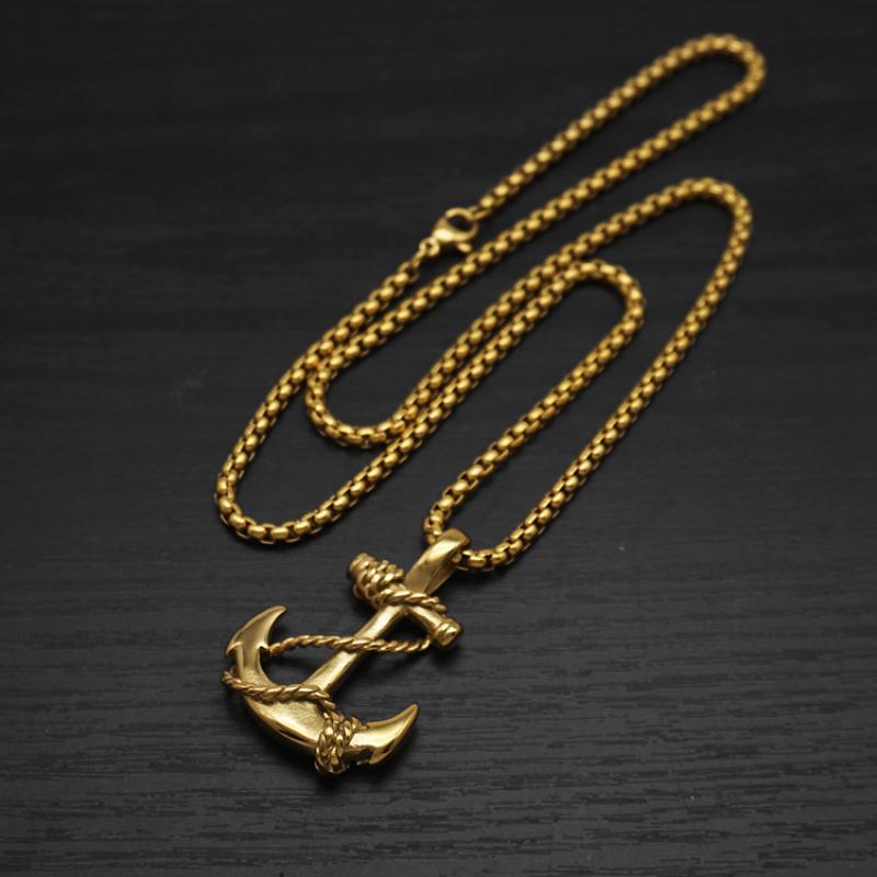Gold with 60cm square pearl chain