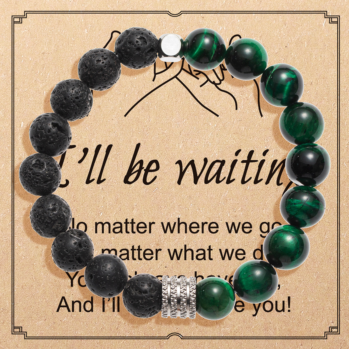 17:2443-09 green tiger eye stone card