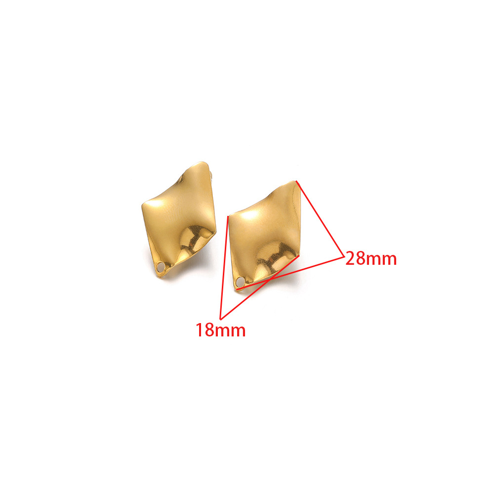 2:18*28mm concave rhombus earrings gold