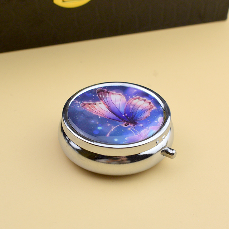 4:Round Pill box[Purple Butterfly]]