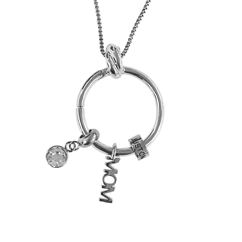 1:Steel color (necklace +1 lettering beads)