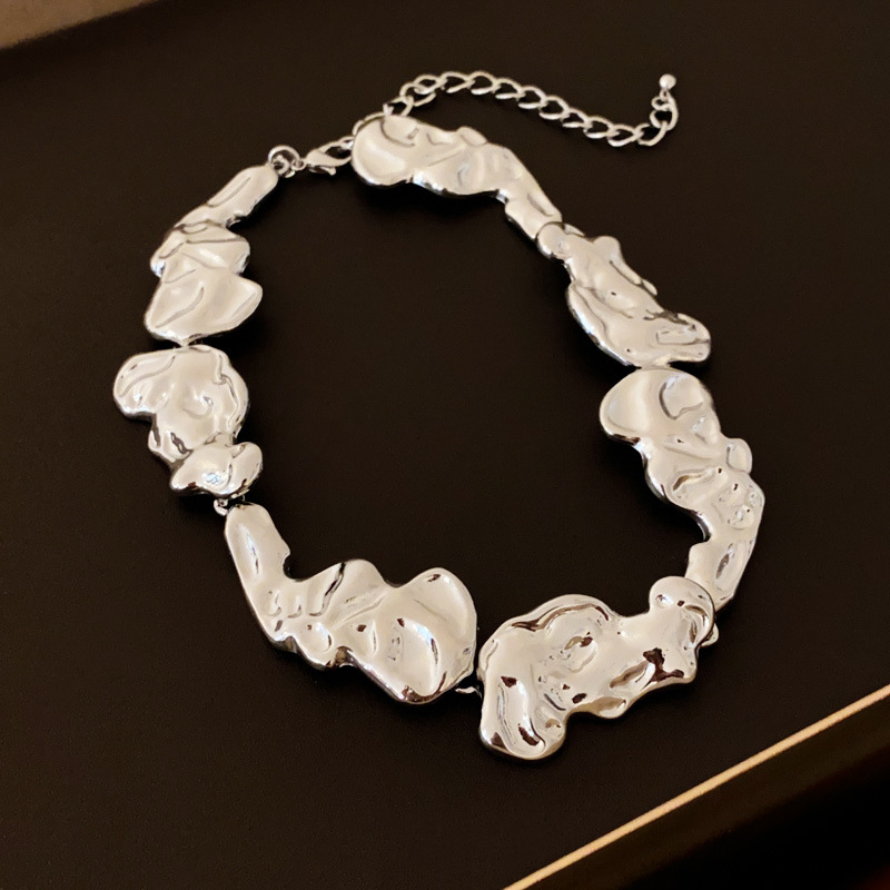 4:silver lava irregular necklace