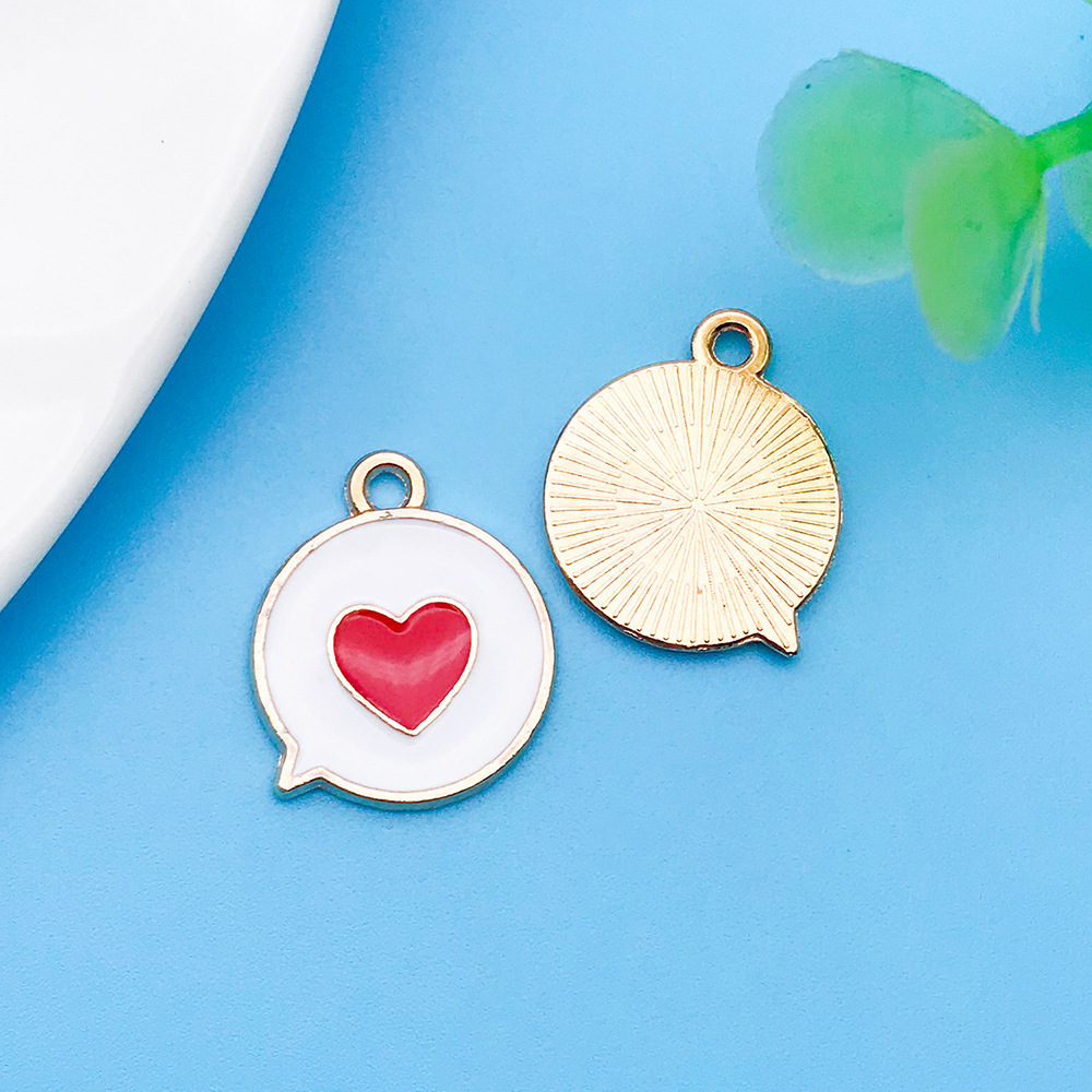 Drops of oil white round hearts love shape 14x17mm