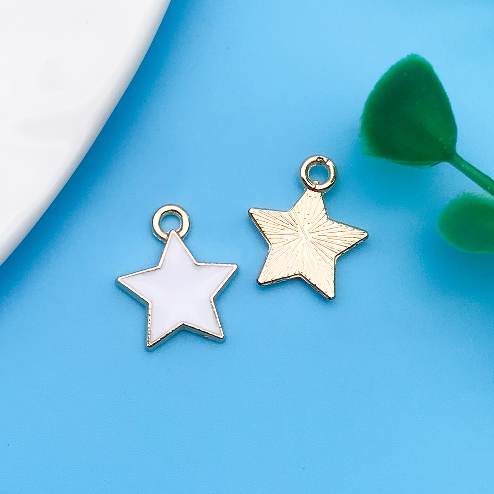 5:White oil drop pentagram 12x14mm-11016-0.5g