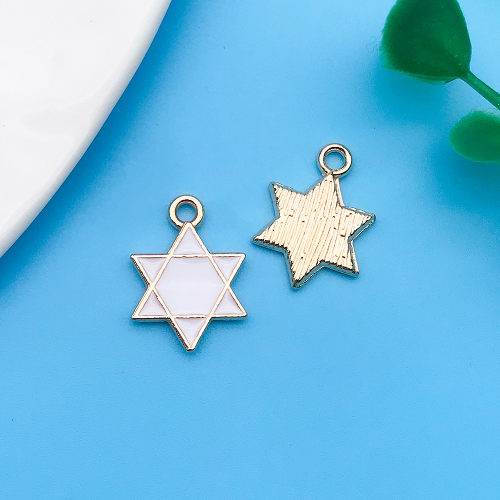 6:Oil Dropping White Hexagram 12x16mm-11022-0.8g