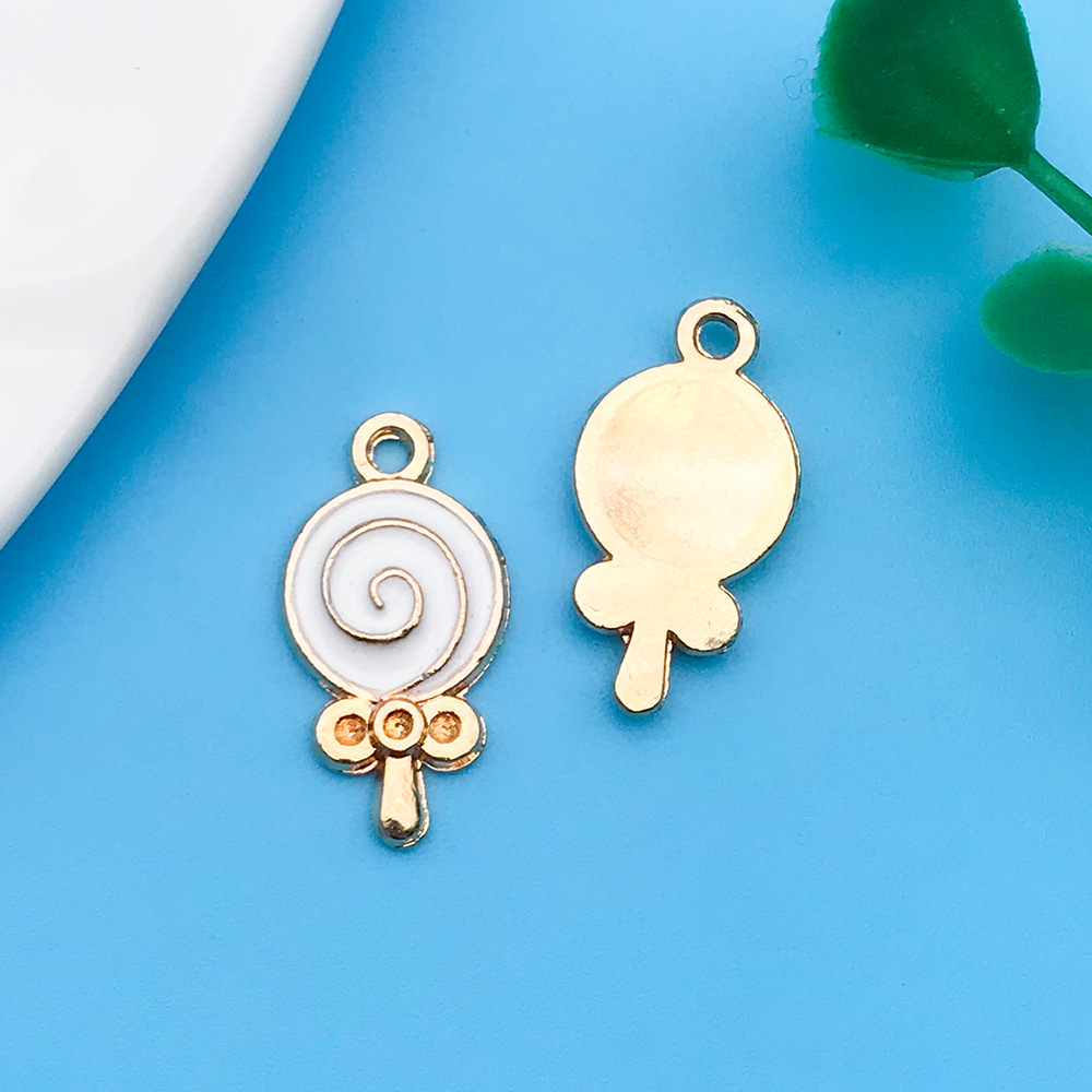 12:Oil drop white round lollipop 9.6x 18.4mm-11950-0.9g