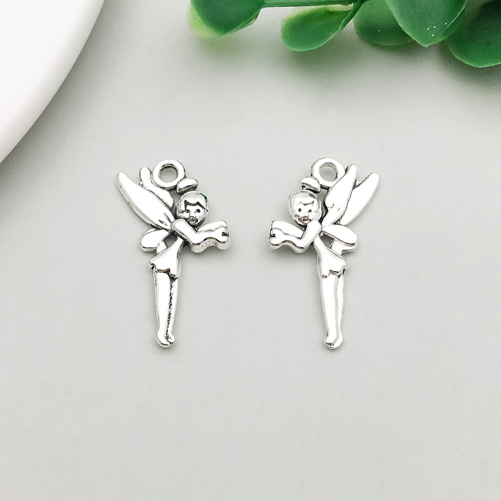 10:1 antique silver flower fairy angel 15*24mm-1.1g-9804