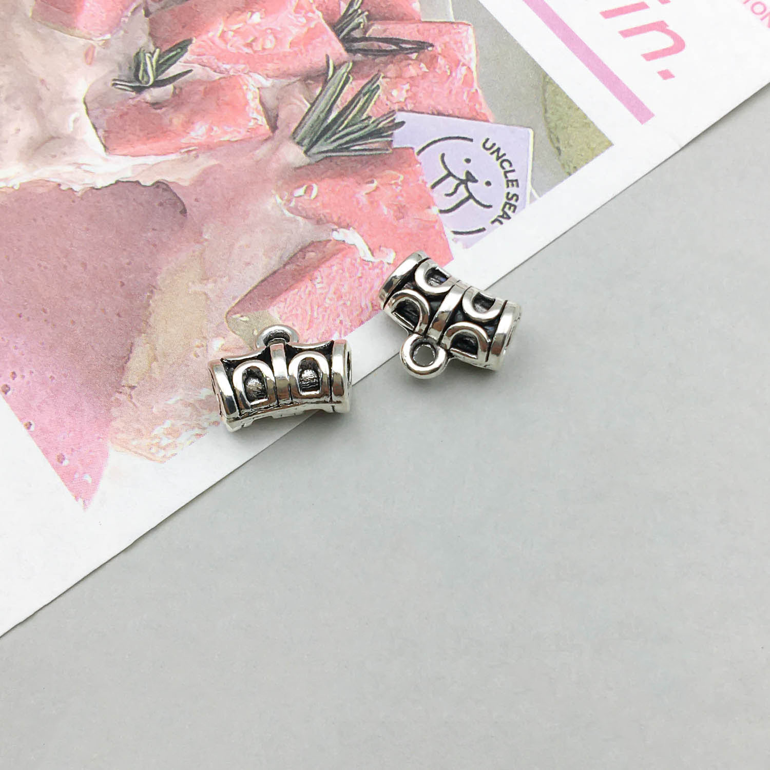 2:1 antique silver tee hanging head 9*12mm hole 3mm-1g-6534