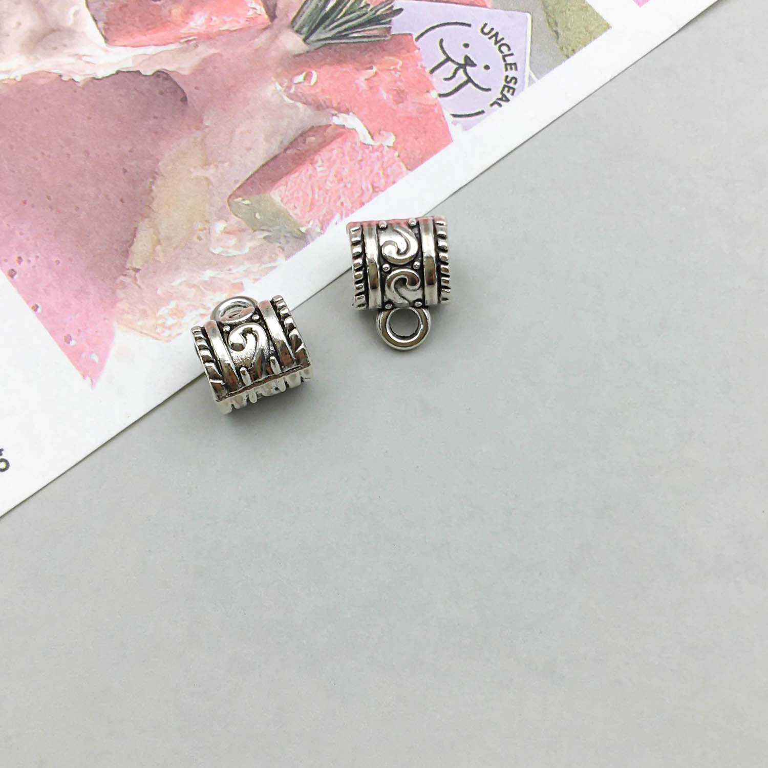 4:1 antique silver tee hanging head 8*10mm hole 5mm-1g-8280