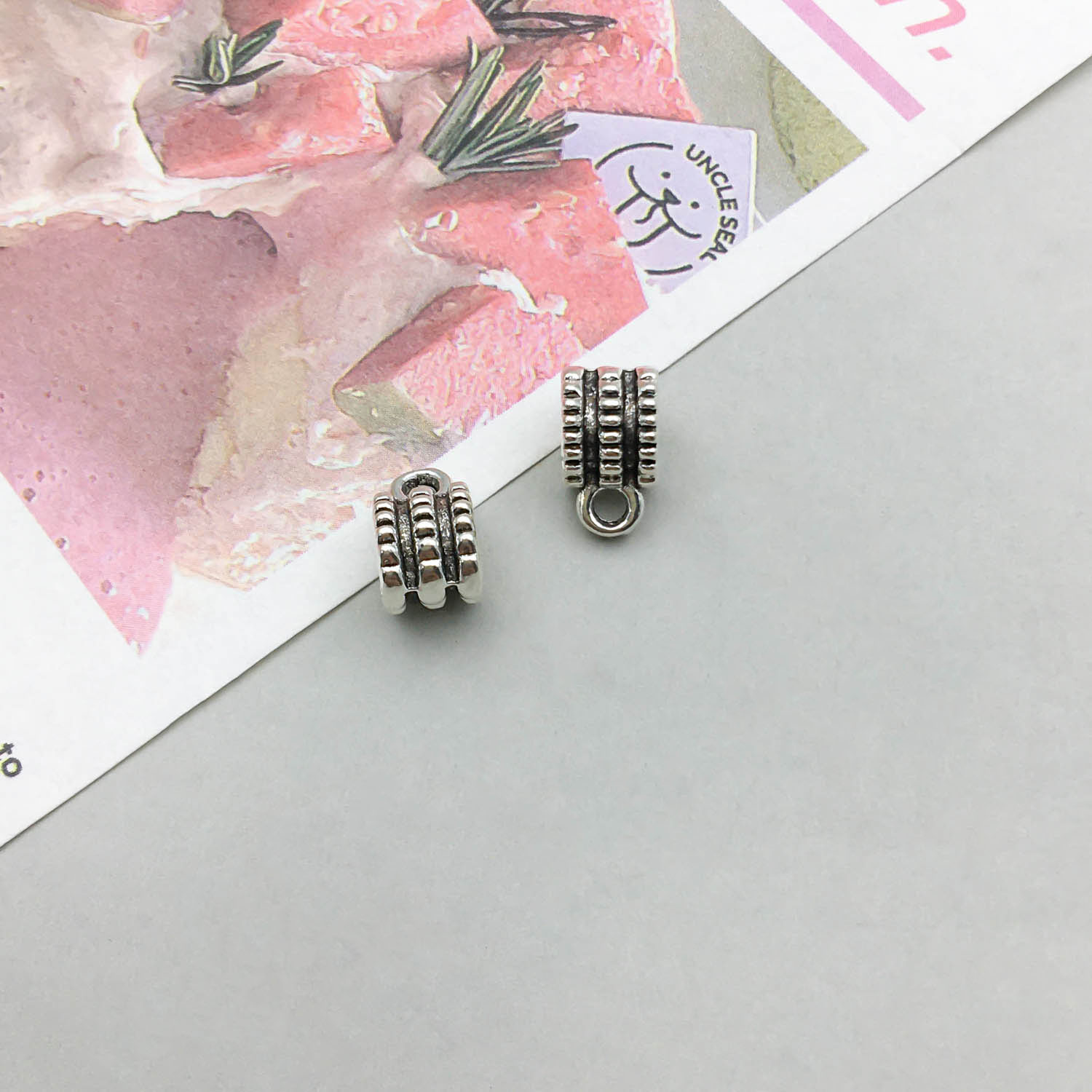 9:1 antique silver tee hanging head 6*5mm hole 4.5 mm-0.6g-8910