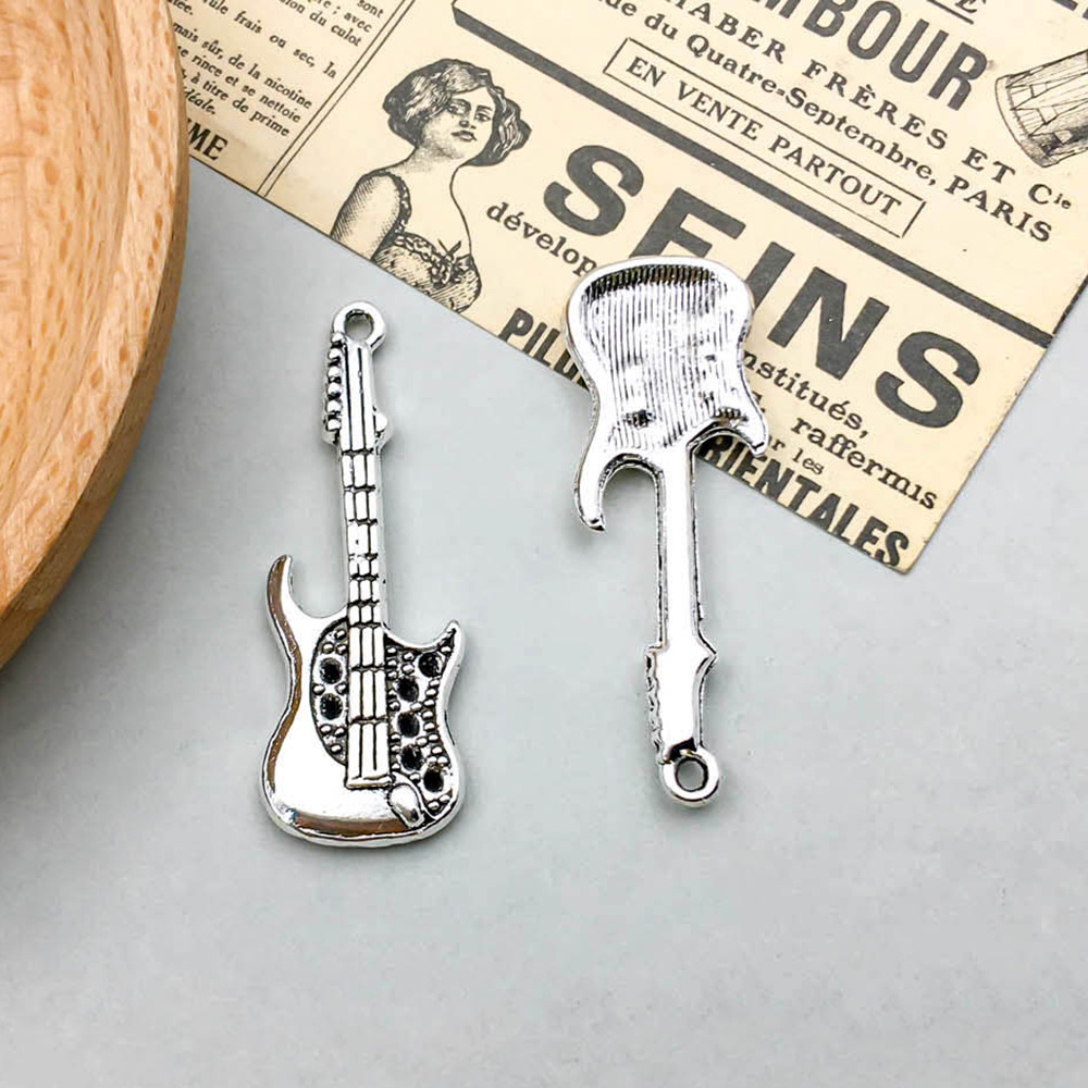 2:1 antique silver guitar 12*38mm-2.8g-4841