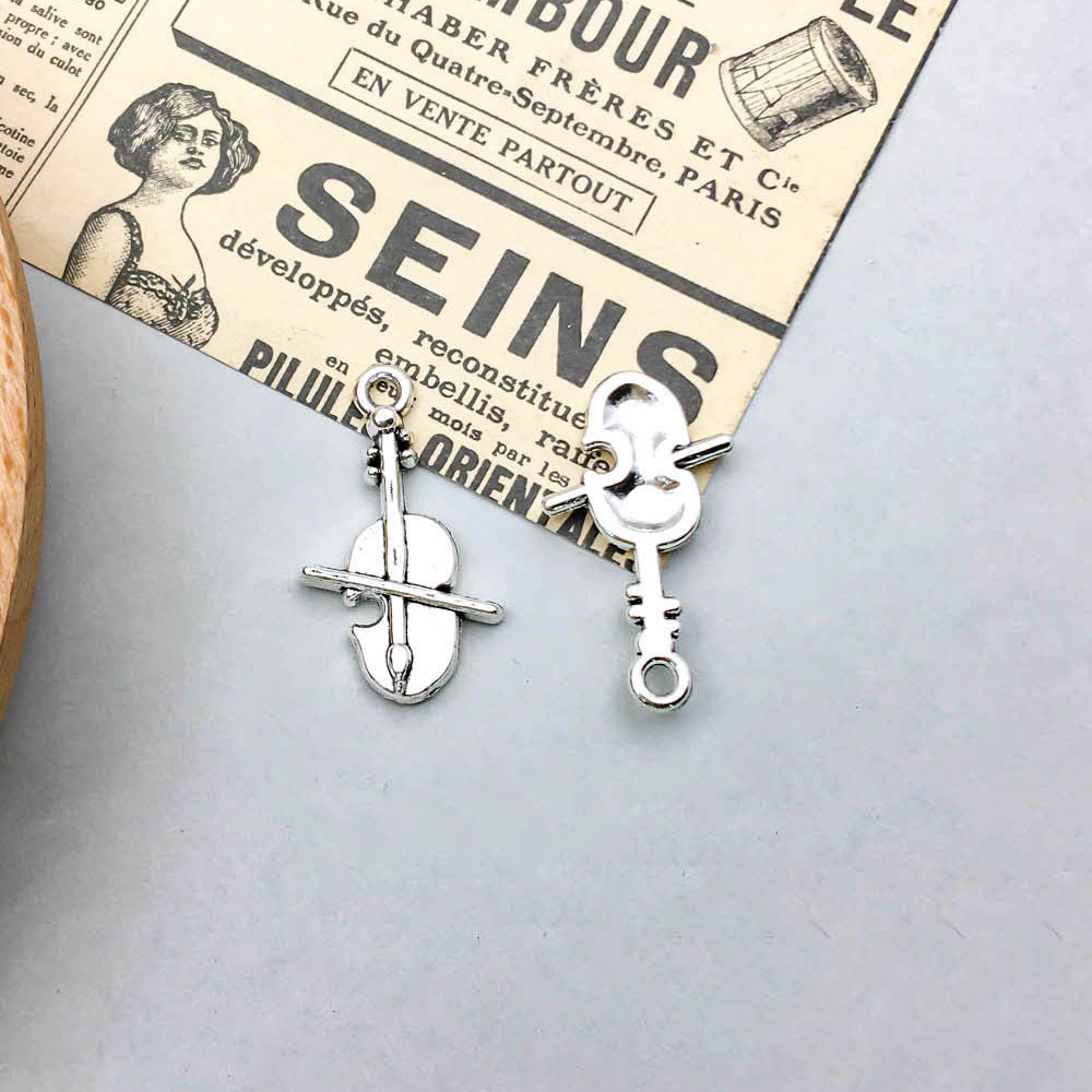 10:1 antique silver violin 14*23mm-1.2g-10793