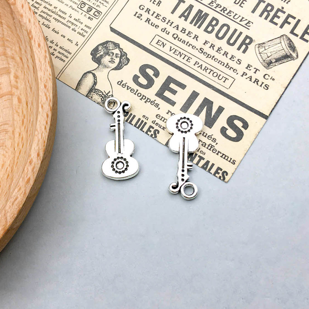 14:1 antique silver guitar 9*21mm-1.1g-15560