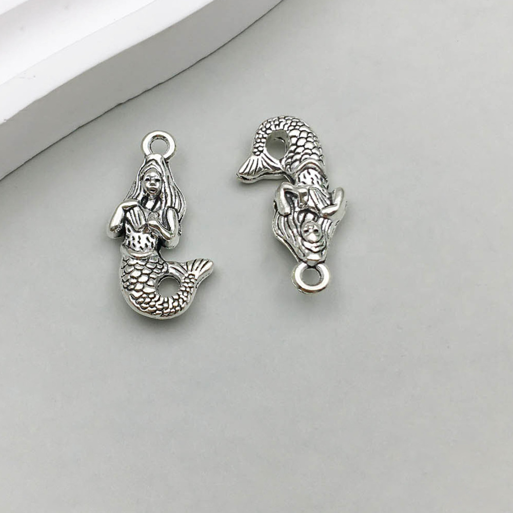 1 ancient silver mermaid 12*23mm-1.2g-5302