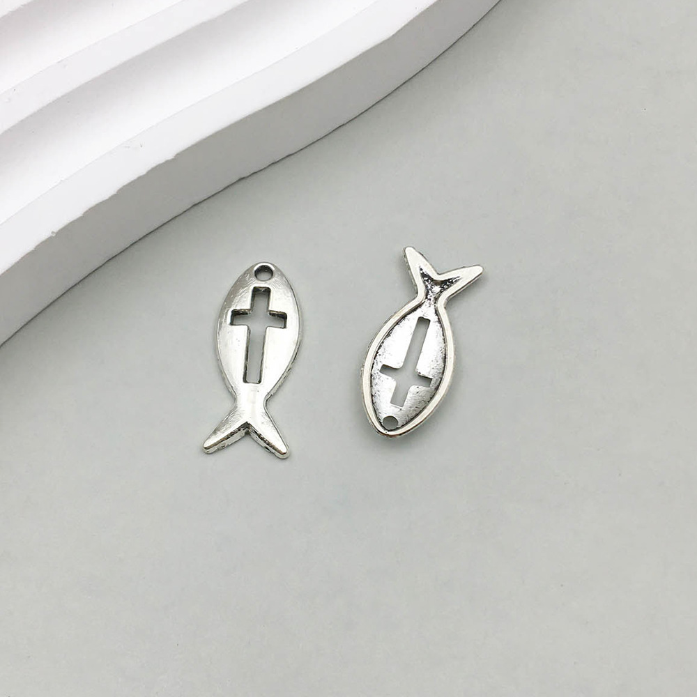 1 ancient silver marine fish 9*20mm-0.7g-10387