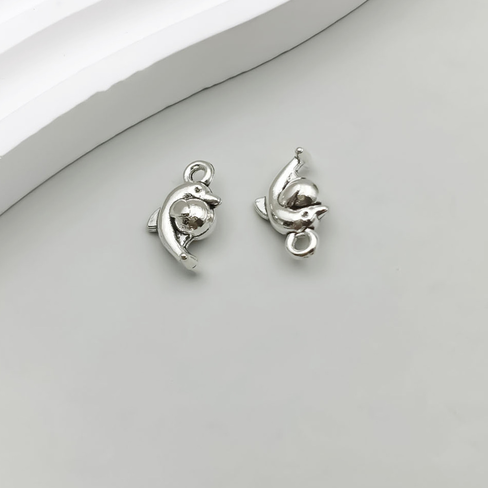 8:1 antique silver ocean dolphin 10*15mm-1.2g-5573