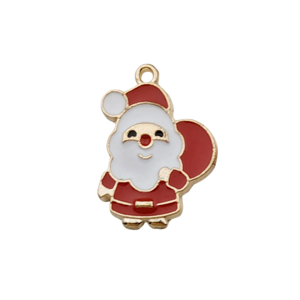 1 Drop Oil Red White Christmas Santa Claus 17*22mm