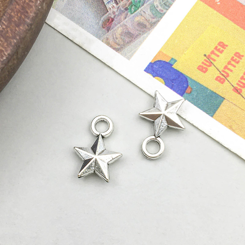 1 antique silver five-pointed star 8*11mm-0.4g-508