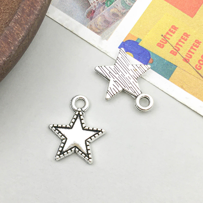 1 antique silver star 12*16mm-0.7g-9842