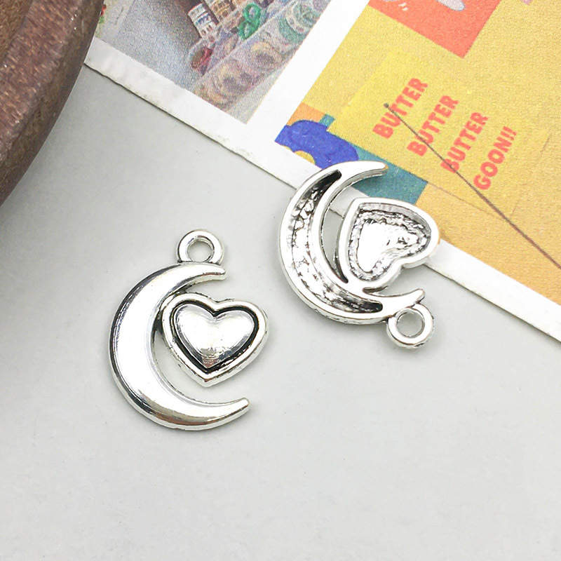 12:1 antique silver moon heart 13*18mm-1.4g-8007
