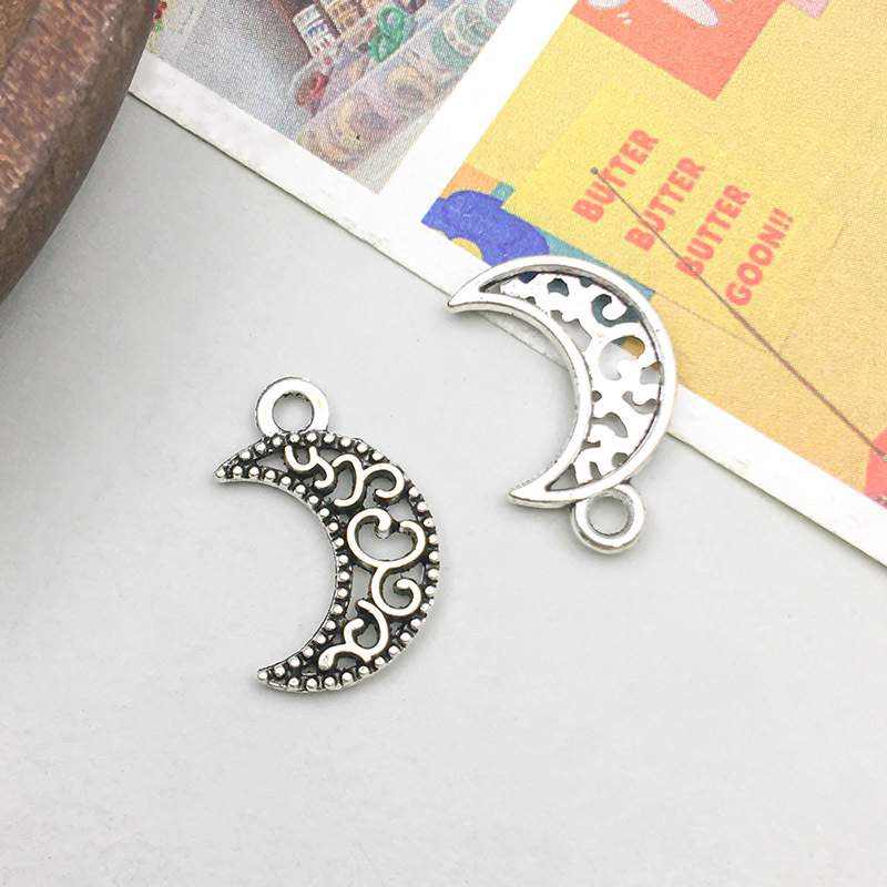 17:1 antique silver small moon 12*18mm-0.5g-8764