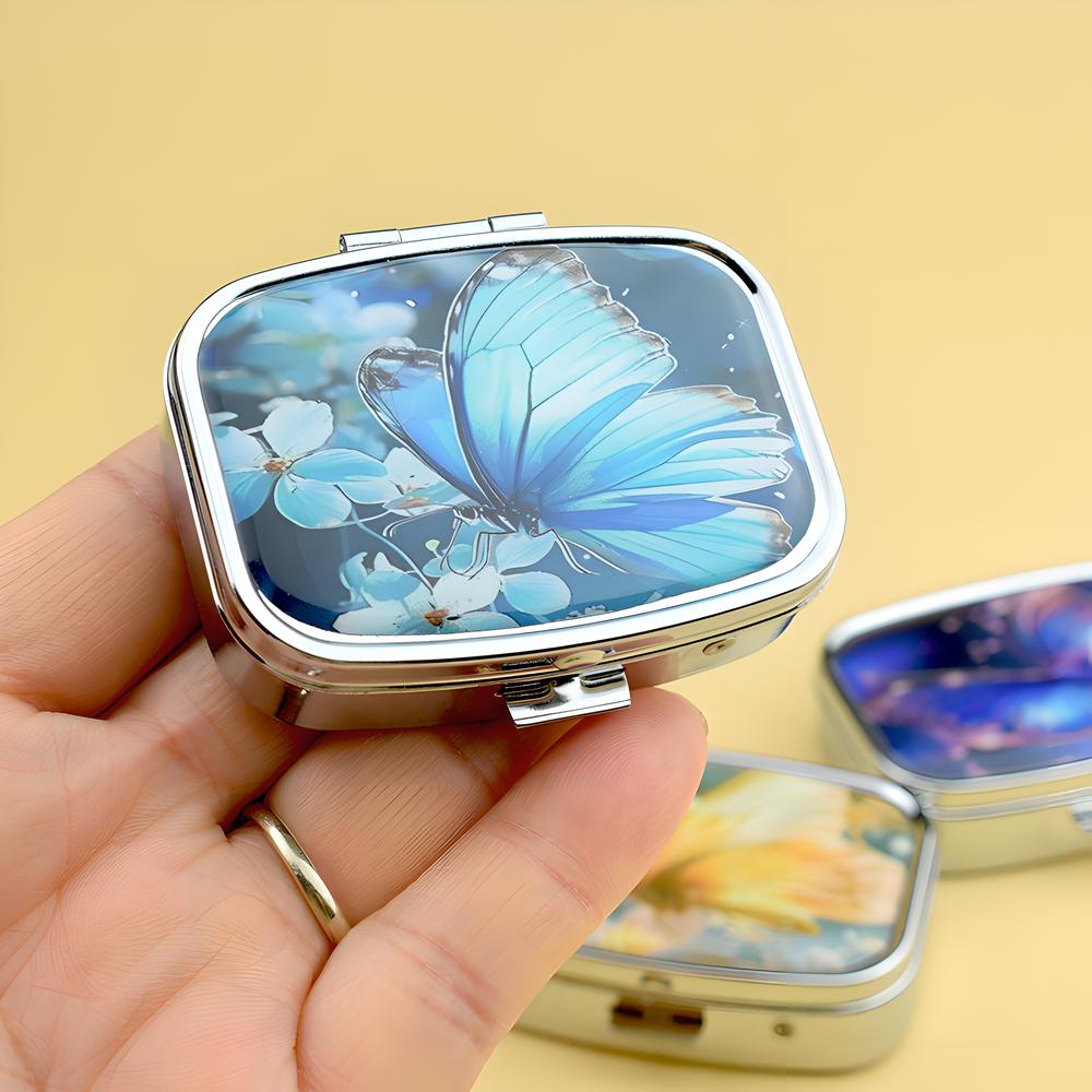 Rectangular Pill box [Blue Butterfly]]