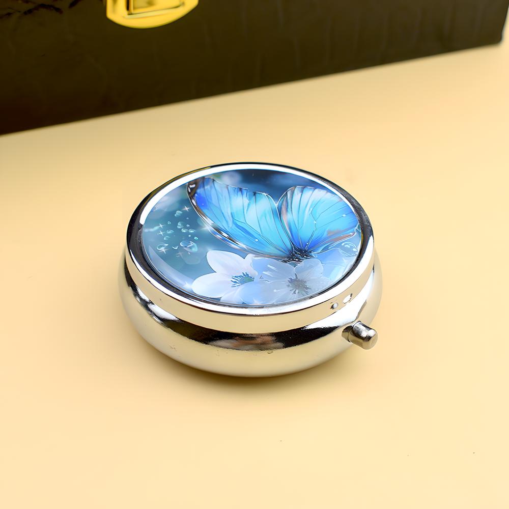 Round Pill box[Yellow Butterfly]]